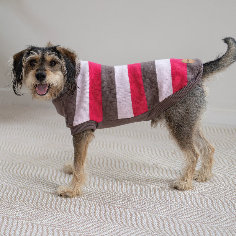 Kazoo Apparel Knit Chestie Jumper Pink Stripe Medium 46.5cm