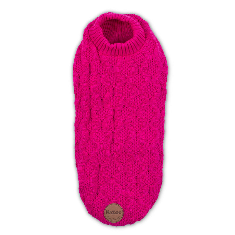 Kazoo Apparel Knit Raspberry Jumper Pink Small 40cm-Habitat Pet Supplies