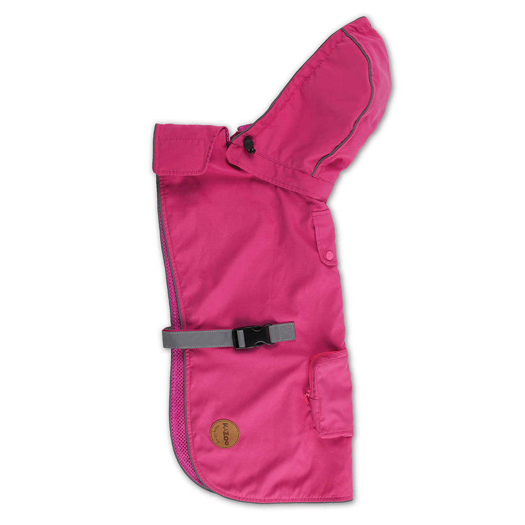 Kazoo Apparel Rainy Days Rain Coat with Harness Hatch Pink Extra Extra Large 72.5cm-Habitat Pet Supplies