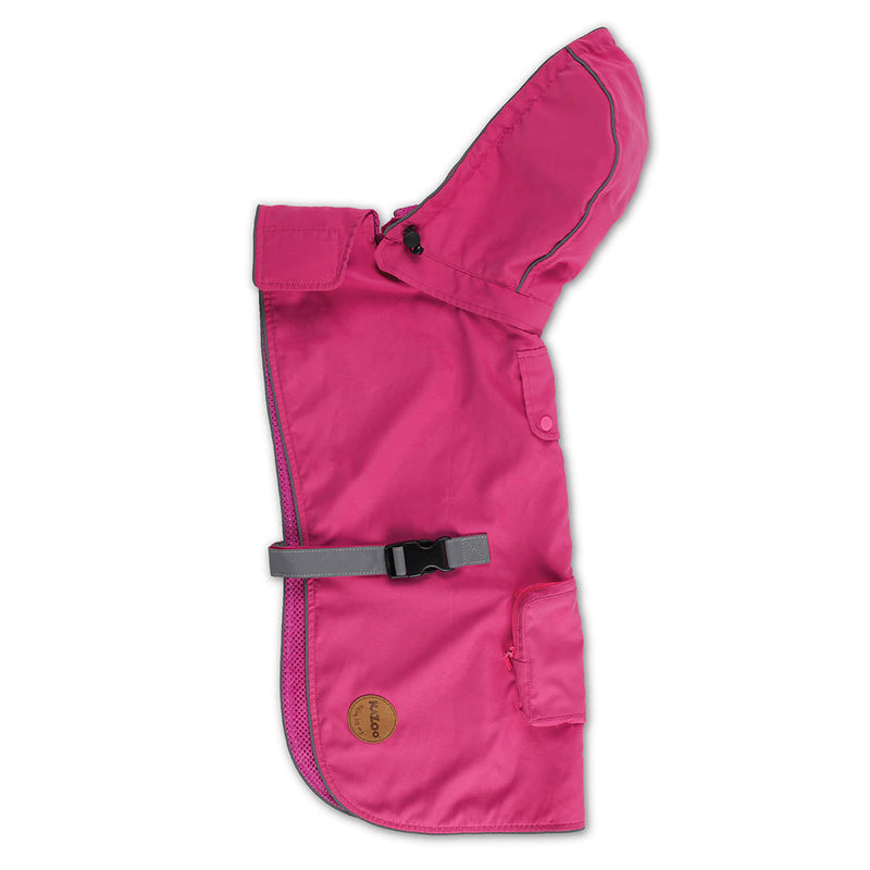 Kazoo Apparel Rainy Days Rain Coat with Harness Hatch Pink Extra Large 66cm-Habitat Pet Supplies