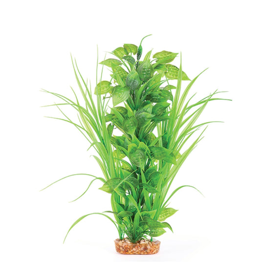 Kazoo Aquarium Artificial Plant Green with Thin Leaves and Spots Large