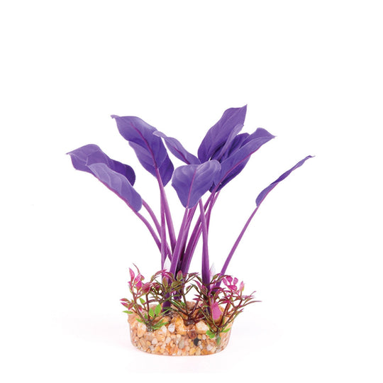 Kazoo Aquarium Artificial Plant Purple or Orange Silk with Thin Leaves Small