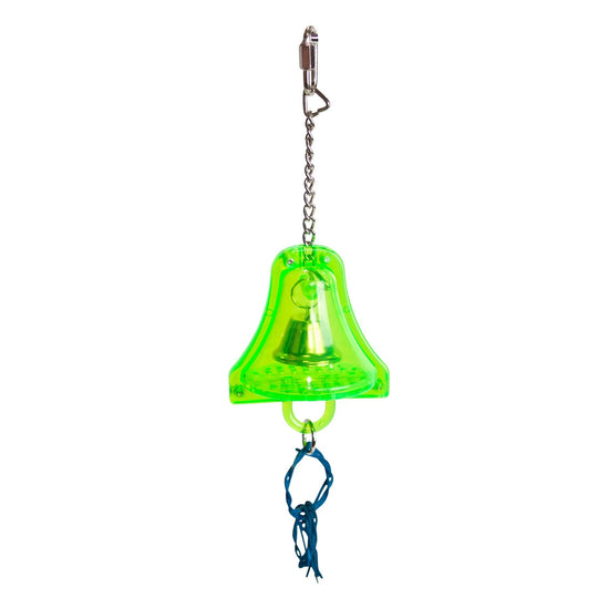 Kazoo Bird Toy Acrylic Bell with Wicker Rings Small