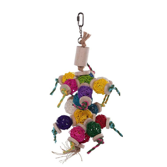 Kazoo Bird Toy Colourful Wicker Balls with Decoration Medium