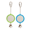 Kazoo Bird Toy Round Mirror for Birds with Bell Small-Habitat Pet Supplies