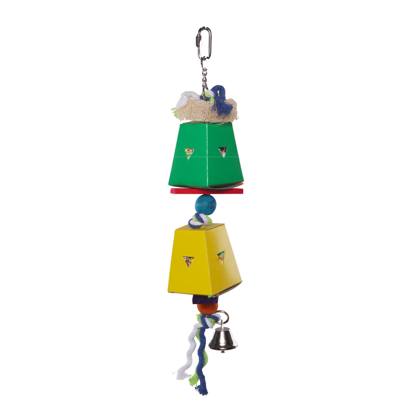 Kazoo Bird Toy Twin Ball and Cardboard Foraging Toy-Habitat Pet Supplies
