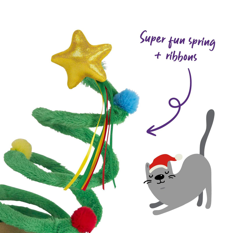 Kazoo Christmas Bouncy Spring Tree Cat Toy
