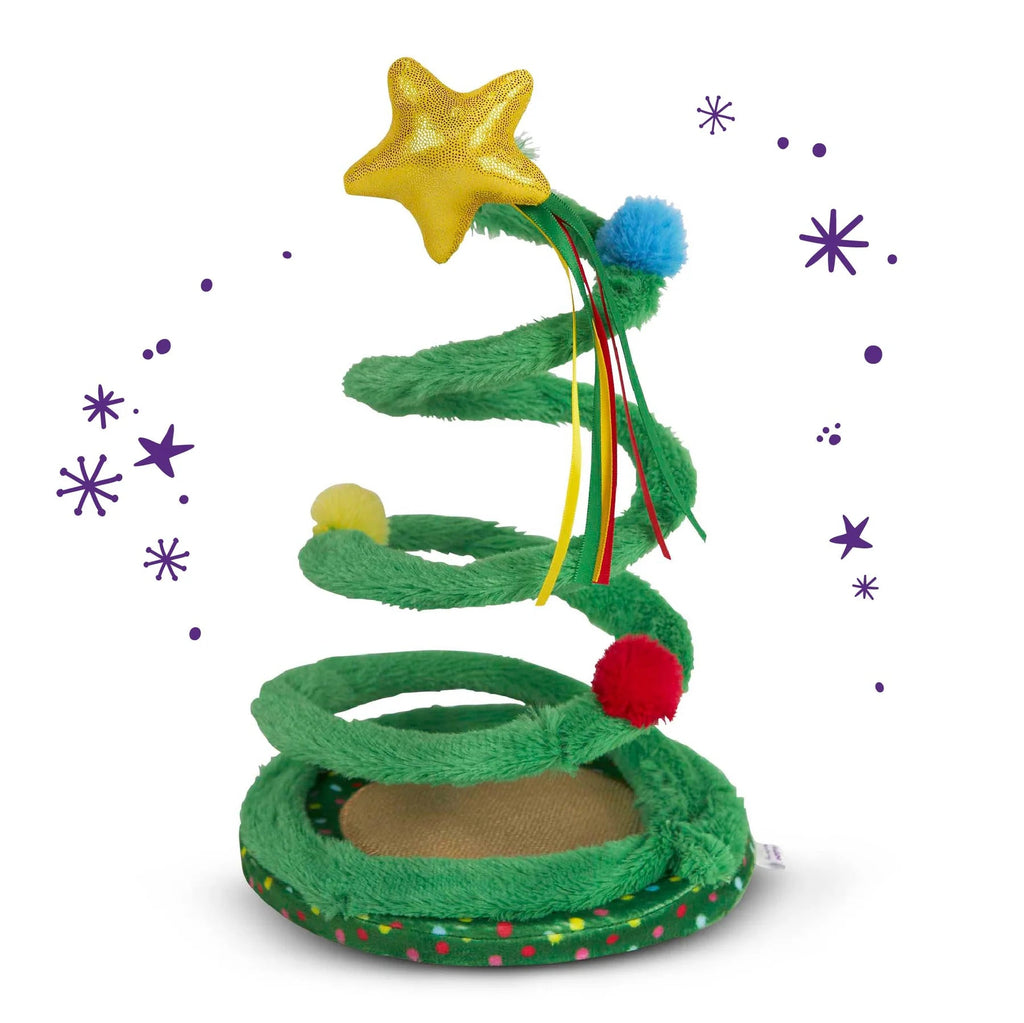 Kazoo Christmas Bouncy Spring Tree Cat Toy-Habitat Pet Supplies