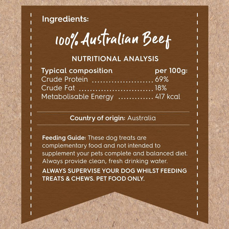 Kazoo Prime Cuts Beef Steak Strips Dog Treats 500g