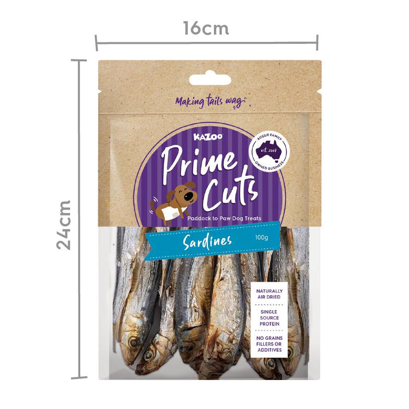 Kazoo Prime Cuts Butterflied Sardines Dog Treats 100g