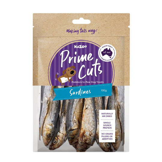 Kazoo Prime Cuts Butterflied Sardines Dog Treats 100g