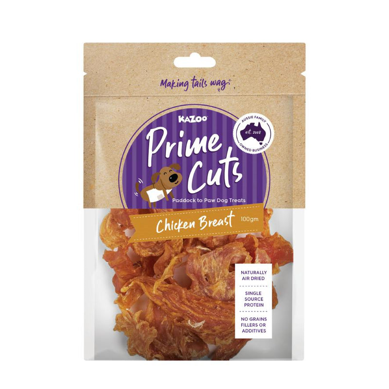 Kazoo Prime Cuts Chicken Breast Dog Treats 100g ^._.^-Habitat Pet Supplies