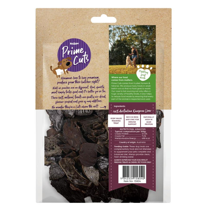 Kazoo Prime Cuts Kangaroo Liver Chips Dog Treats 100g