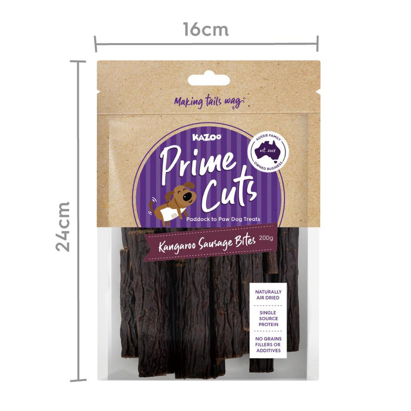 Kazoo Prime Cuts Kangaroo Sausage Bites Dog Treats 200g ^._.^