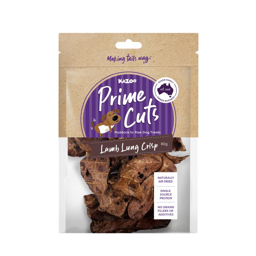 Kazoo Prime Cuts Lamb Lung Crisps Dog Treats 80g-Habitat Pet Supplies