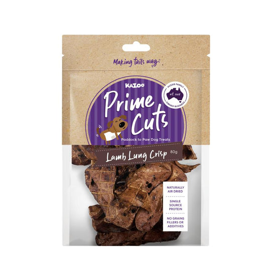 Kazoo Prime Cuts Lamb Lung Crisps Dog Treats 80g