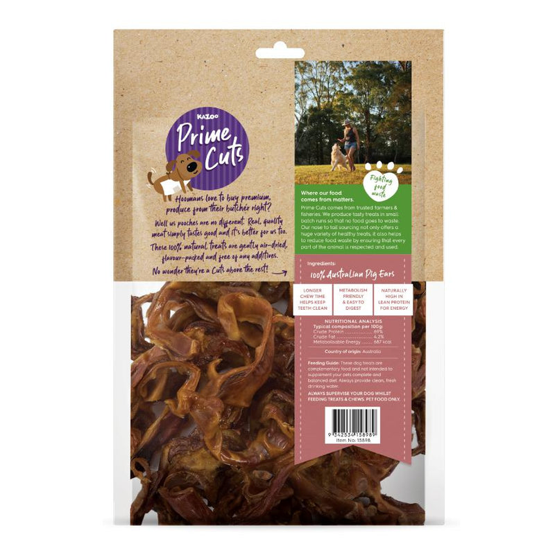 Kazoo Prime Cuts Pigs Ear Strips Dog Treats 500g