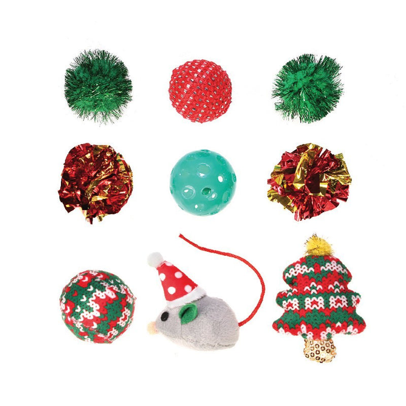 Kitty Play Christmas Cat Toy box 9 Pack