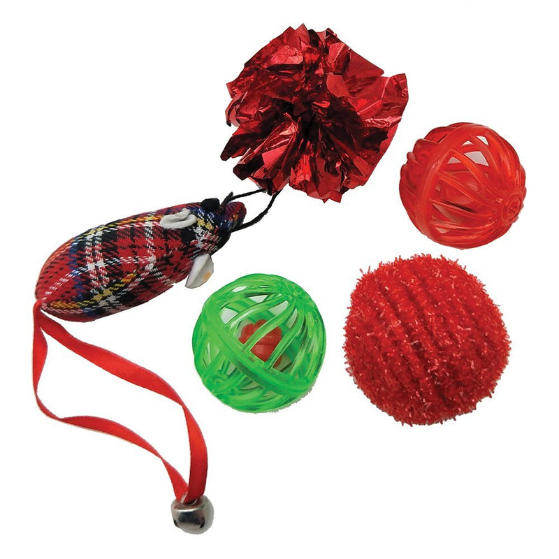 Kitty Play Christmas Cat Toy Ornament 5 Pack