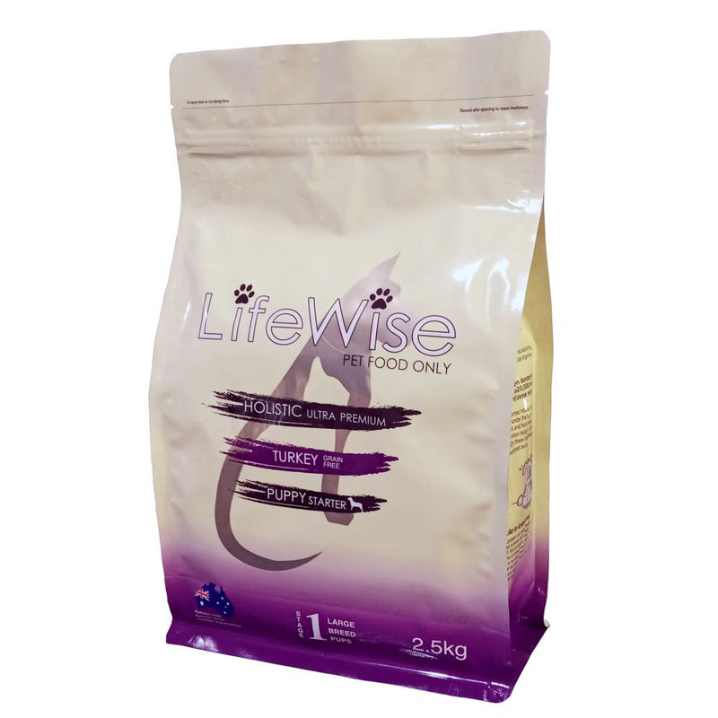 LifeWise Puppy Stage 1 Grain Free Starter Turkey Large Breed Dry Dog Food 2.5kg-Habitat Pet Supplies
