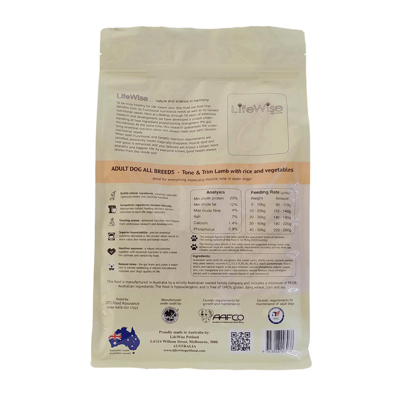 LifeWise Tone and Trim Lamb Dry Dog Food 2.5kg