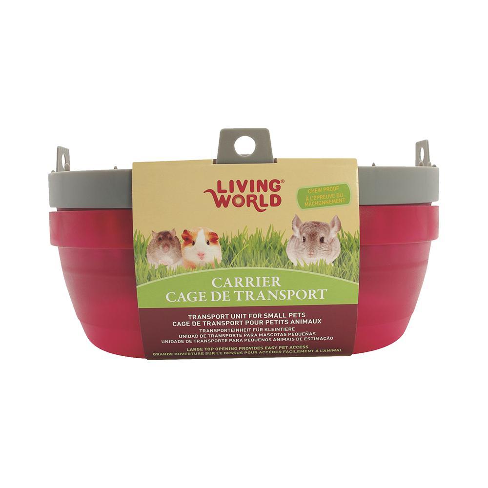 Living World Small Animal Carrier Burgundy and Grey