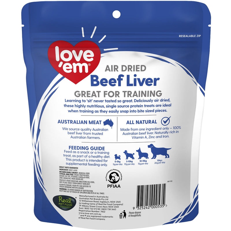 Love Em Air Dried Beef Liver Dog Treats 200g x 4 ^._.^