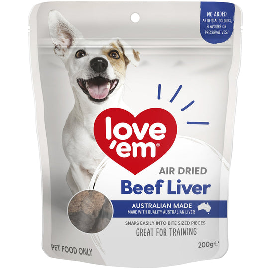 Love Em Air Dried Beef Liver Dog Treats 200g x 4