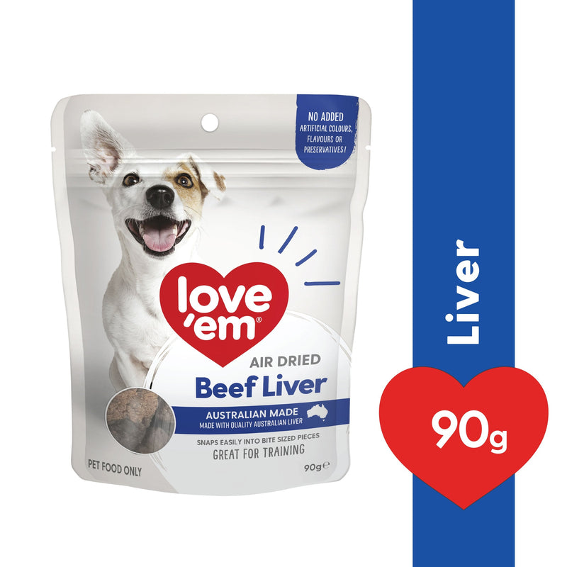 Love Em Air Dried Beef Liver Dog Treats 90g ^._.^