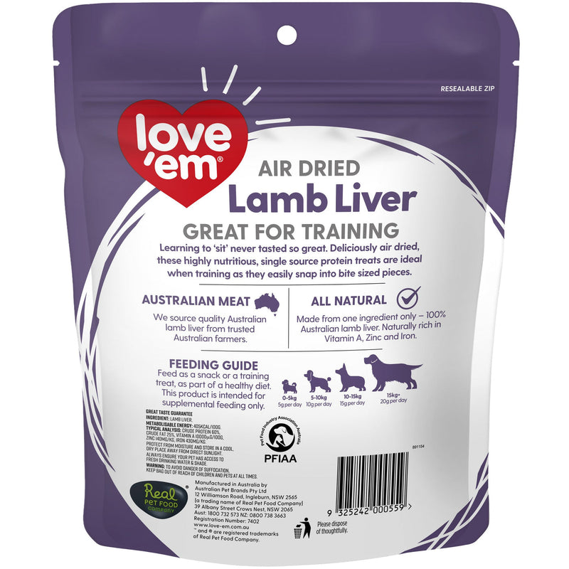 Love Em Air Dried Lamb Liver Dog Treats 200g x 4 ^._.^