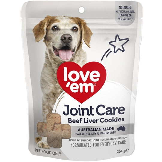 Love Em Joint Care Beef Liver Cookie Dog Treats 250g x 5