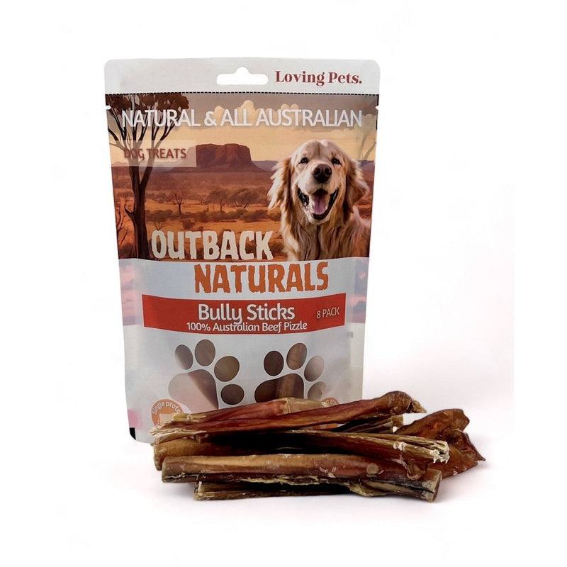 Loving Pets Outback Naturals Bully Sticks Dog Treats 8 Pack-Habitat Pet Supplies