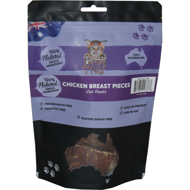 Loving Pets Outback Naturals Chicken Breast Pieces Cat Treats 80g-Habitat Pet Supplies