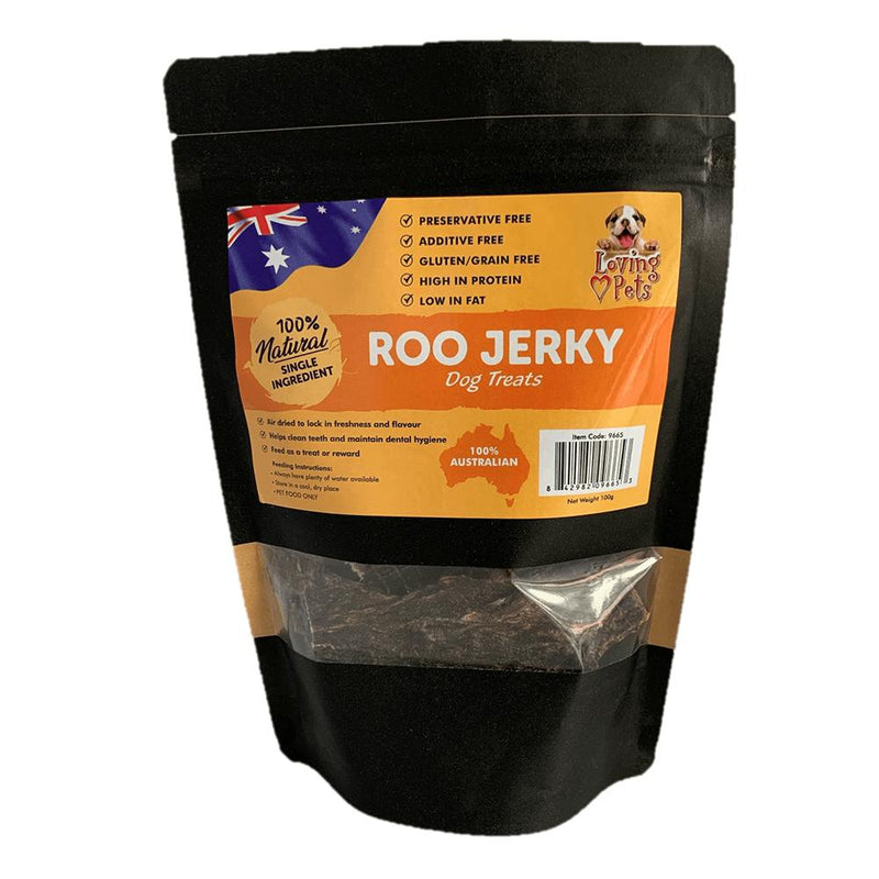 Loving Pets Outback Naturals Kangaroo Jerky Dog Treats 100g-Habitat Pet Supplies