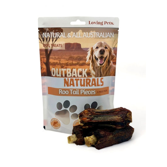 Loving Pets Outback Naturals Kangaroo Tail Pieces Dog Treats 3 Pack