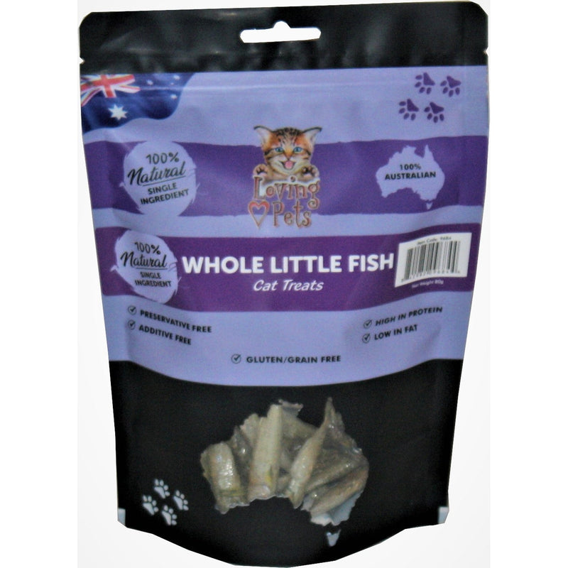 Loving Pets Outback Naturals Whole Little Fish Cat Treats 80g-Habitat Pet Supplies