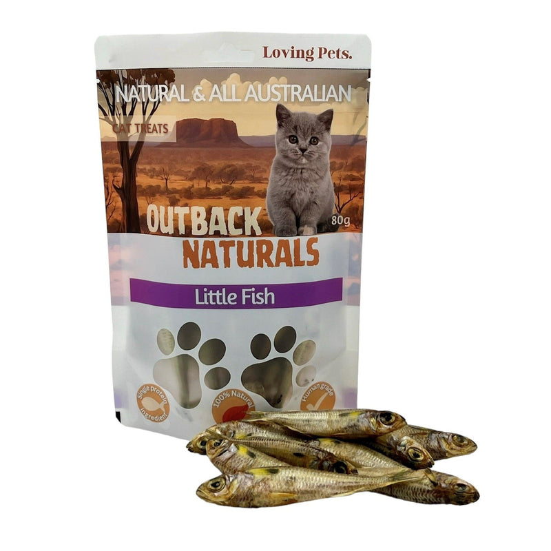 Loving Pets Outback Naturals Whole Little Fish Cat Treats 80g (+_+)-Habitat Pet Supplies