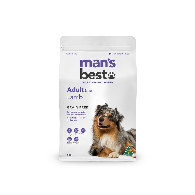 Mans Best Adult Premium Grain Free Lamb Dry Dog Food 2kg :->>-Habitat Pet Supplies