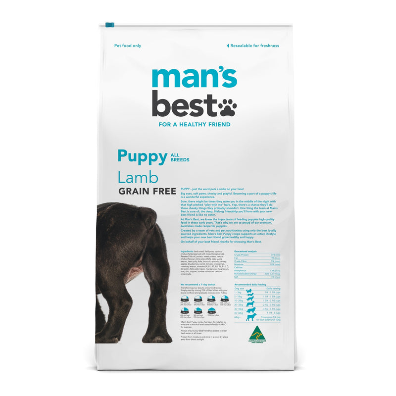 Mans Best Puppy Premium Grain Free Lamb Dry Food 12kg (+_+)