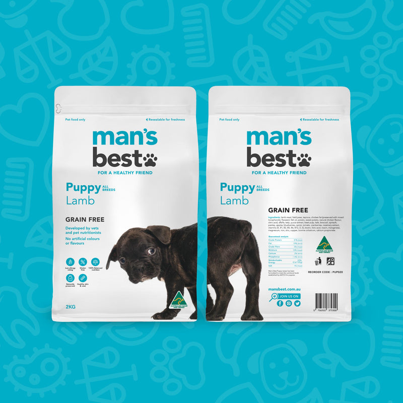 Mans Best Puppy Premium Grain Free Lamb Dry Food 12kg (+_+)