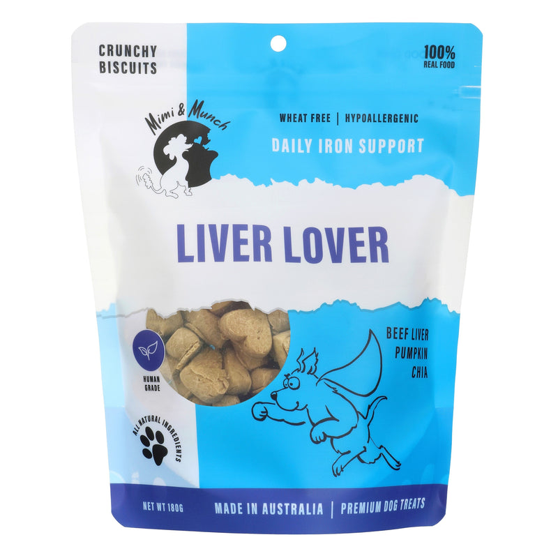 Mimi and Munch Liver Lover Mini Dog Biscuit Treats 180g (+_+)-Habitat Pet Supplies