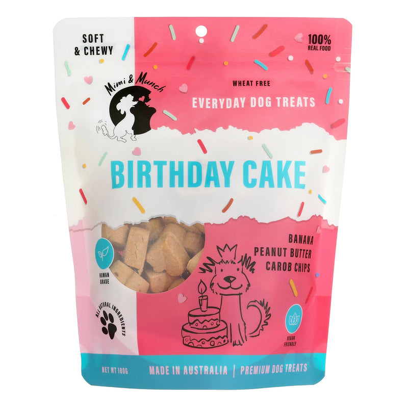 Mimi and Munch Wheat Free Birthday Cake Dog Biscuit Treats 180g (+_+)-Habitat Pet Supplies