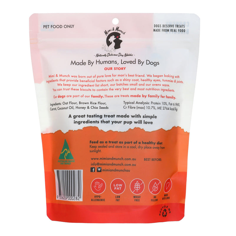 Mimi and Munch Wheat Free Carrot Cupcake Dog Biscuit Treats 180g (+_+)