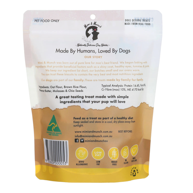 Mimi and Munch Wheat Free Peanut Butter Dippers Dog Biscuit Treats 180g (+_+)