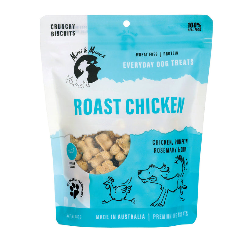Mimi and Munch Wheat Free Roast Chicken Regular Dog Biscuit Treats 180g (+_+)-Habitat Pet Supplies