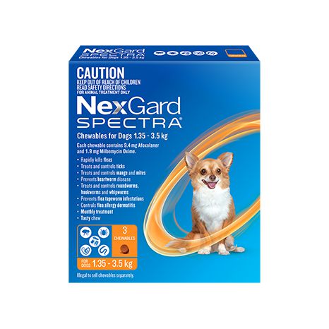Nexgard Spectra Dog 1.35-3.5kg Orange 3 Pack