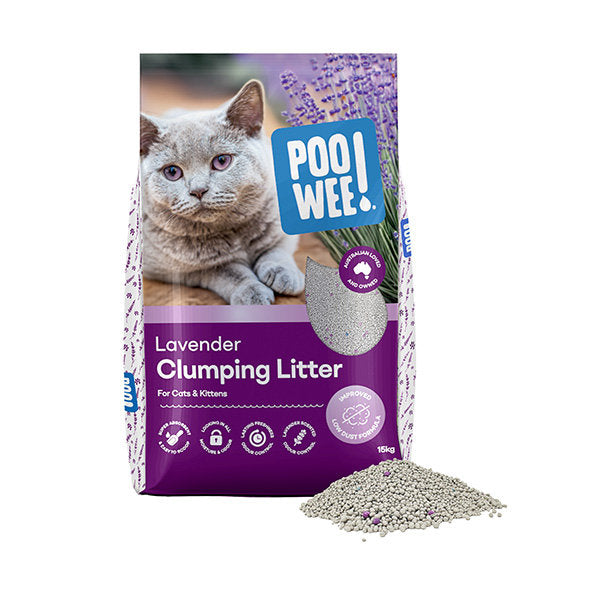 POOWEE Lavender Clumping Cat Litter 15kg-Habitat Pet Supplies