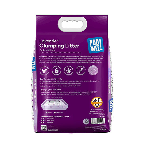 POOWEE Lavender Clumping Cat Litter 7.5kg ^._.^