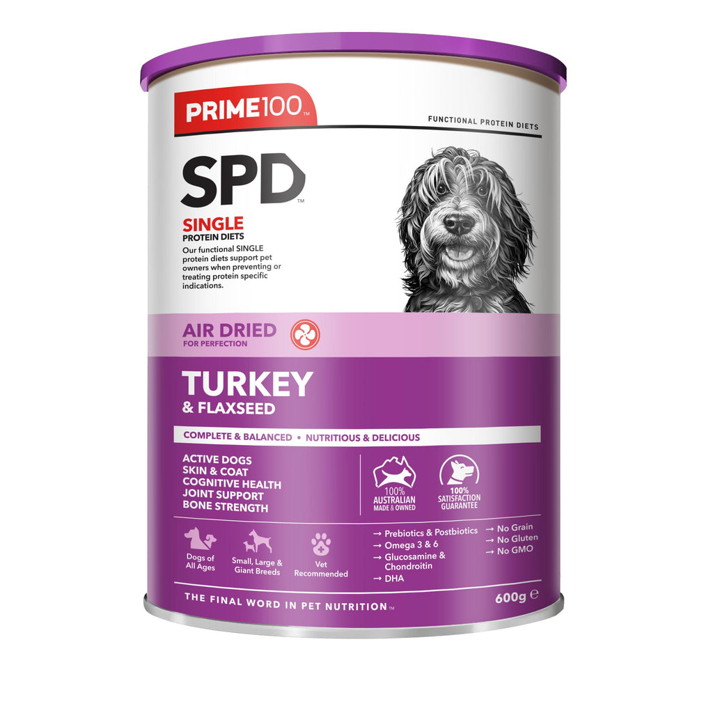 PRIME 100 SPD Air Dried Turkey and Flaxseed Dog Food 600g-Habitat Pet Supplies