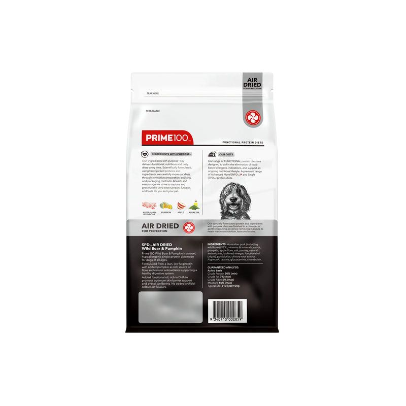 PRIME 100 SPD Air Dried Wild Boar and Pumpkin 120g